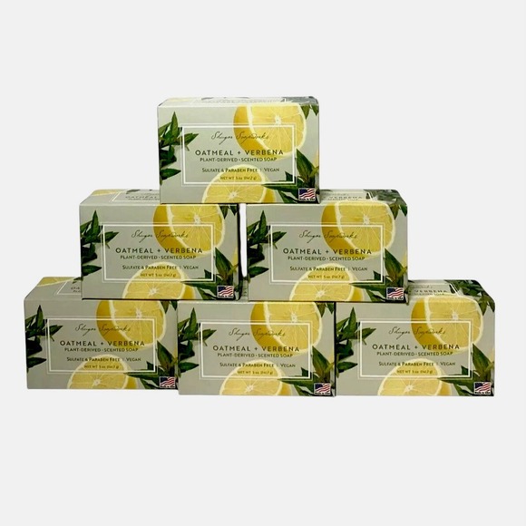 Shugar Soapworks Other - Shugar Soapworks OATMEAL + VERBENA Vegan Scented GF Beauty Bar 5oz Soap 6-Pack